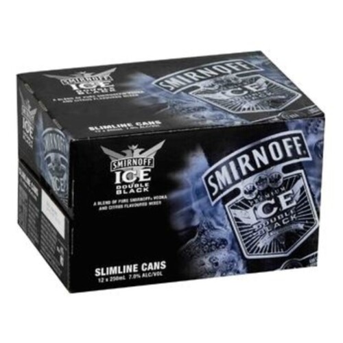 Smirnoff Ice Double Black 7% 12 Pack Cans