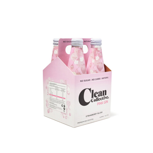 Clean Collective Strawberry Blush Pink Gin 4 Pack