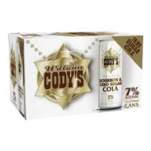 Codys & Zero Sugar Cola 7% 12 Pack Cans